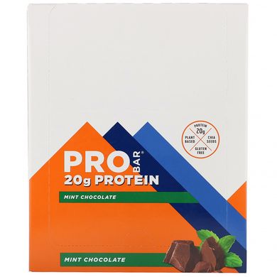 Протеїнові батончики зі смаком шоколаду і м'яти ProBar (Protein Bar) 12 батончиків по 70 г