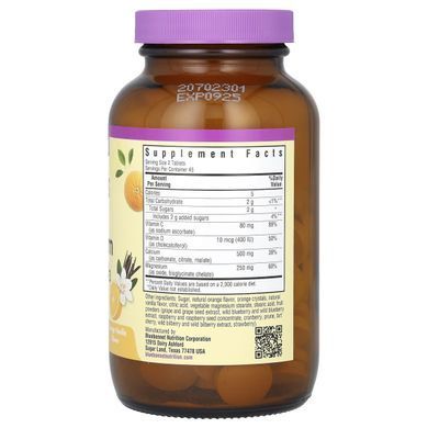 Calcium, magnesium and vitamin D3 Bluebonnet Nutrition (Calcium Magnesium Vitamin D3) 90 chewable tablets with orange-vanilla flavor.