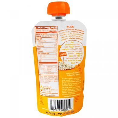 Дитяче харчування з гарбуза картоплі груші Happy Family Organics (Inc. Happy Baby Happytot) 120 г
