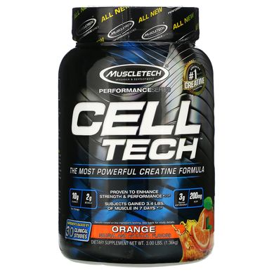 Креатинова формула Muscletech (Cell Tech The Most Powerful Creatine Formula) 1.4 кг зі смаком апельсина