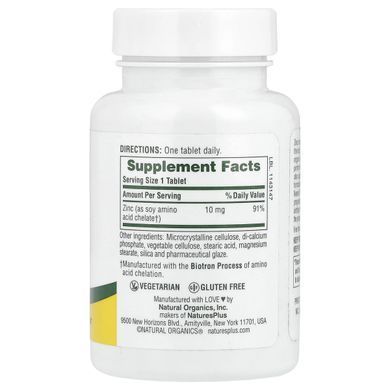 Zinc Natures Plus 10 mg 90 tablets