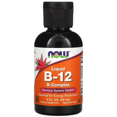 Вітамін B-12 рідкий комплекс Now Foods (Liquid B-12 B-Complex) 59 мл