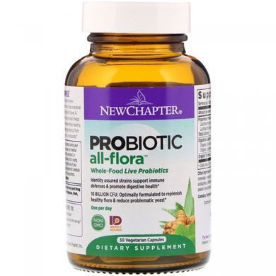 Пробіотик All-Flora, Probiotic All-Flora, New Chapter, 30 вегетаріанських капсул