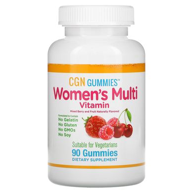 Мультивітаміни для жінок California Gold Nutrition (Women's Multi Vitamin Mixed Berry and Fruit Flavor) 90 жувальних таблеток