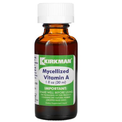 Мицелизированный жидкий витамин A, Kirkman Labs, 1 жидкая унция (30 мл) купить в Киеве и Украине