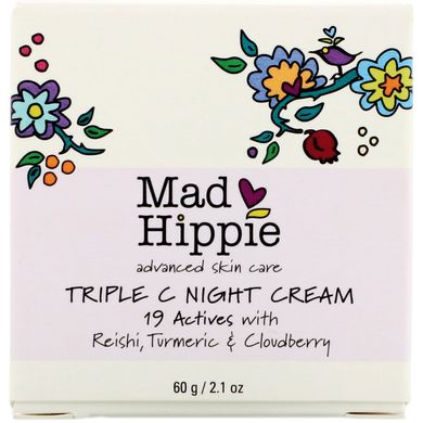 Потрійний нічний крем, Triple C Night Cream, Mad Hippie Skin Care Products, 60 г