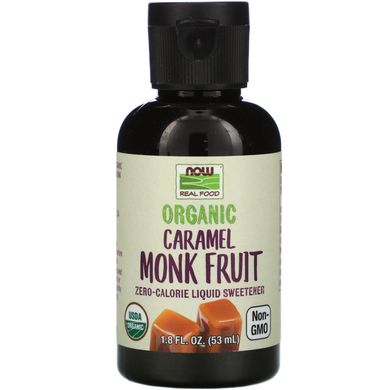 Архат рідкий підсолоджувач з нульовою калорійністю зі смаком карамелі Now Foods (Organic Monk Fruit Zero-Calorie Liquid Sweetener) 53 мл