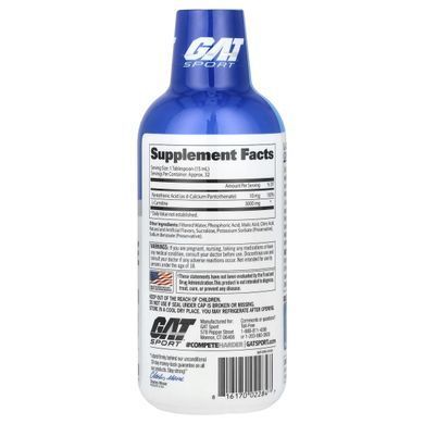 Рідкий L-карнітин, змішана ягода, Liquid L-Carnitine, Mixed Berry, GAT, 3000 мг, 473 мл