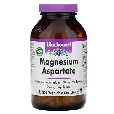 Магнію аспартат, Bluebonnet Nutrition, 200 рослинних капсул