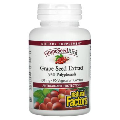 Екстракт виноградних кісточок Natural Factors (Grape Seed) 100 мг 90 капсул