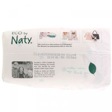 Органічні одноразові підгузники, від 4 до 9 кг, ECO BY NATY, 30 шт