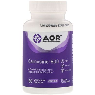 Карнозин-500 Advanced Orthomolecular Research AOR (Carnosine-500) 500 мг 60 капсул