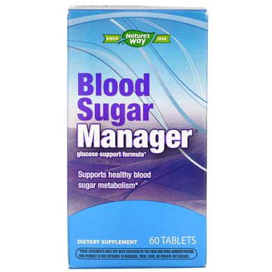 Blood Sugar Manager, регулятор рівня цукру в крові, Enzymatic Therapy, 60 таблеток