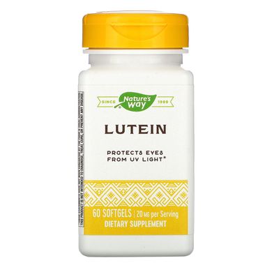 Лютеин, Nature's Way, 20 мг, 60 мягких желатиновых капсул купить в Киеве и Украине