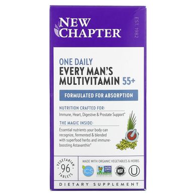 Мультивітаміни для чоловіків 55+ New Chapter (Man's Multi) 1 в день 96 вегетаріанських таблеток