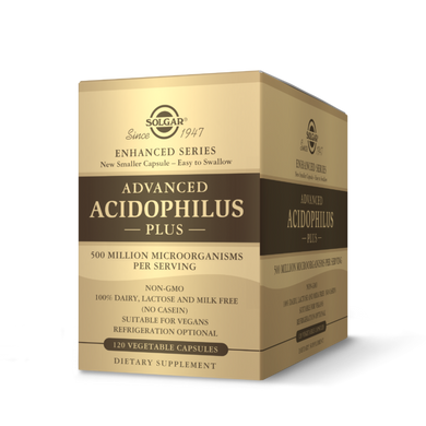 Пробіотики Solgar (Advanced Acidophilus Plus) 500 млн КУО 120 капсул