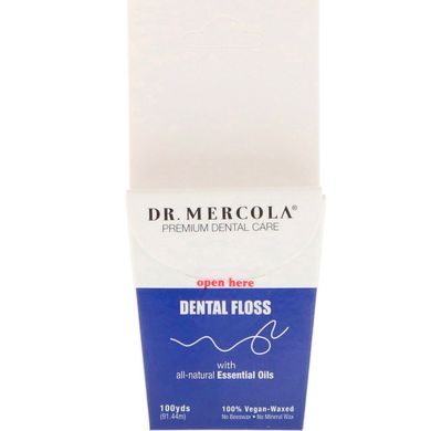 Зубна нитка з ефірними маслами Dr. Mercola (Dental Floss) 91.44 метра.