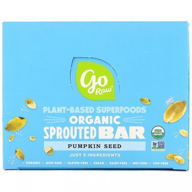 Organic Sprouted Bar 10 pcs. with pumpkin seed flavor.