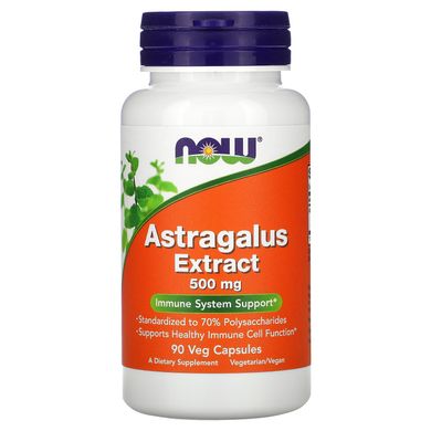 Екстракт астрагалу Now Foods (Astragalus 70% Extract) 500 мг 90 рослинних капсул