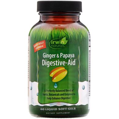 Травні ферменти Irwin Naturals (Ginger & Papaya Digestive-Aid) 60 капсул