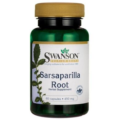 Екстракт сарсапарелі, Sarsaparilla Root, Swanson, 450 мг, 60 капсул