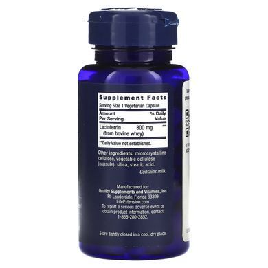 Life Extension Lactoferrin Immune Support (Lactoferrin Capsules) 60 Capsules