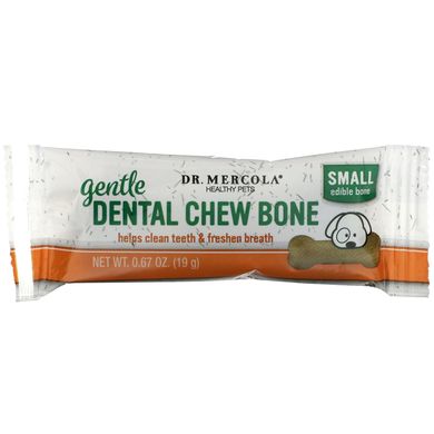Ніжна стоматологічна жувальна кістка, маленька, для собак, Dr Mercola, 12 кісток, по 19 г на кожні 0,67 унції