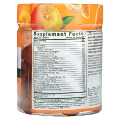 Мультивитамины для женщин MegaFood (Women's Multivitamin Gummies) 60 жевательных мармеладок мандарин купить в Киеве и Украине