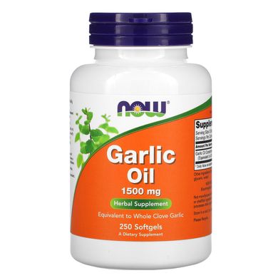 Часникова олія Now Foods (Garlic Oil) 1500 мг 250 капсул