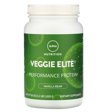 Smooth Veggie Elite, потужний протеїн, ванільні боби, MRM, 1,020 г