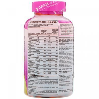 Kids, complete multivitamin gummy, Disney princess, grape, orange and cherry, Sundown Naturals Kids, 180 gummies.