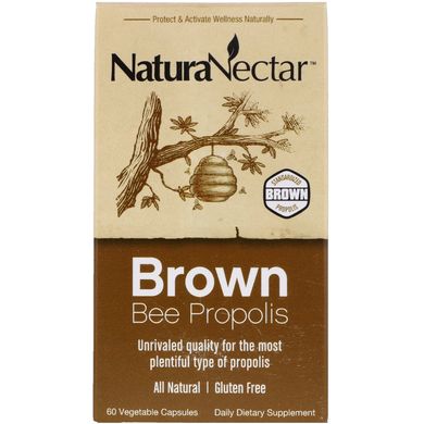Бурий бджолиний прополіс, NaturaNectar, 60 вегетаріанських капсул