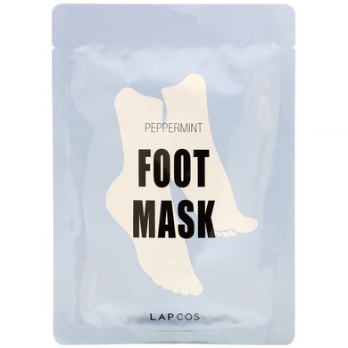 Маска для ног, мята перечная, Foot Mask, Peppermint, Lapcos, 1 пара, 18 мл купить в Киеве и Украине