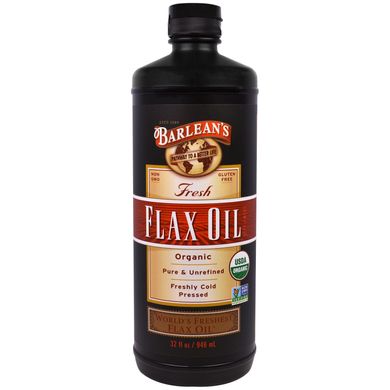 Органическое свежее льняное масло Barlean's (Fresh Flax Oil) 946 мл купить в Киеве и Украине
