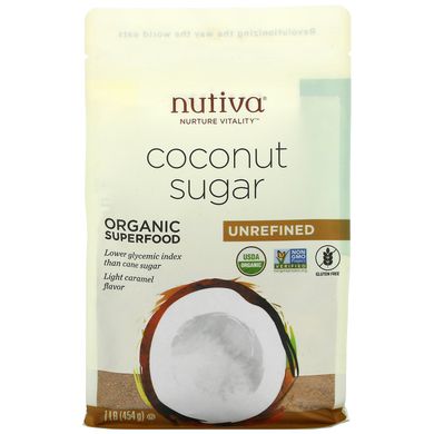 Органічний кокосовий цукор, Nutiva, 1 фунт (454 г)
