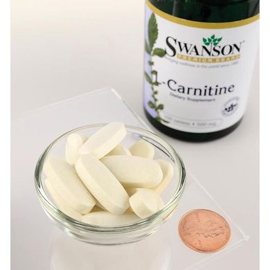 L-Карнітин, L-Carnitine, Swanson, 500 мг, 100 таблеток