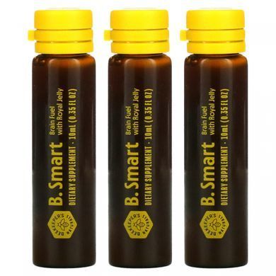 Vitamins for the brain, B. LXR Brain Fuel, Beekeepers Naturals, 3 bottles of 10 ml each.
