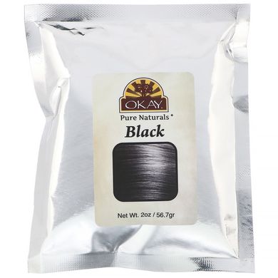 Натуральна фарба для волосся з трав'яної хни, чорна, Okay, 56,7 г