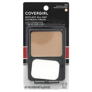 Тональная основа 3 в 1, оттенок 410 &laquo;Классическая слоновая кость&raquo;, Outlast All-Day Ultimate Finish, Covergirl, 11 г (0,4 унции) купить в Киеве и Украине