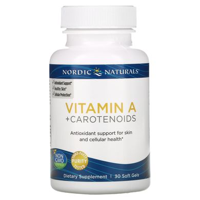 Витамин A + каротиноиды Nordic Naturals (Vitamin A + Carotenoids) 30 мягких таблеток купить в Киеве и Украине