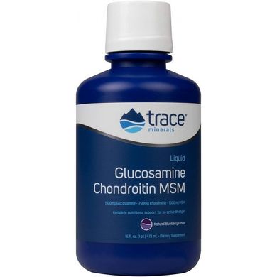 Глюкозамін хондроїтин та МСМ смак чорниці Trace Minerals Research (Glucosamine/Chondroitin/MSM) 473 мл