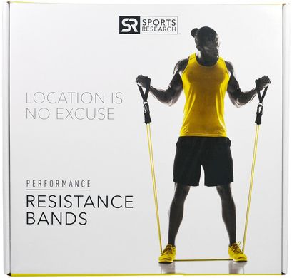 Стрічка-еспандер для спорту Sports Research (Performance Resistance Bands) 5 шт