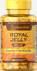 Маточное молочко, Royal Jelly, Puritan's Pride, 500 мгг, 120 капсул купить в Киеве и Украине