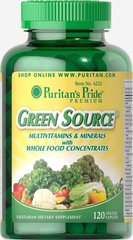 Мультивітаміни і мінерали Green Source®, Green Source® Multivitamin,Minerals, Puritan's Pride, 120 таблеток