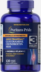 Глюкозамин хондроитин и МСМ Puritan's Pride (Double Strength MSM) 500 мг/400 мг 120 капсул купить в Киеве и Украине
