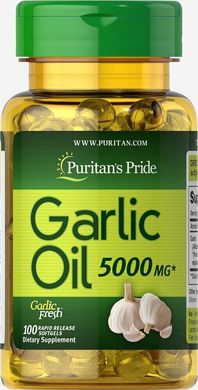 Чесночное масло, Garlic Oil, Puritan's Pride, 5000 мг, 100 капсул купить в Киеве и Украине