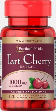 Пирог вишневый экстракт, Tart Cherry Extract, Puritan's Pride, 1000 мг, 120 капсул купить в Киеве и Украине