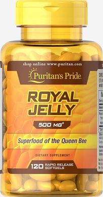 Маточне молочко, Royal Jelly, Puritan's Pride, 500 мгГ, 120 капсул