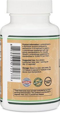 Double Wood Lumbrokinase (Lumbrokinase) 120 Capsules for Healthy Circulation