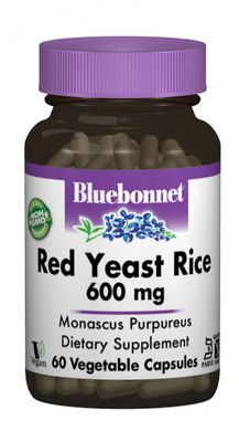 Красный дрожжевой рис, Bluebonnet Nutrition, 600 мг, 60 гелевых капсул купить в Киеве и Украине